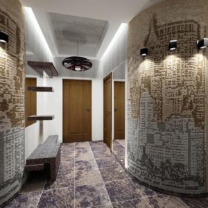 дизайн стен в коридоре